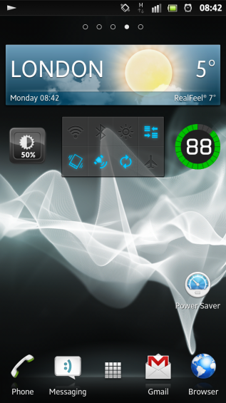 SXS screenshot homescreen