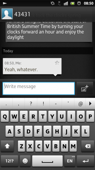 SXS screenshot messaging conversation typing