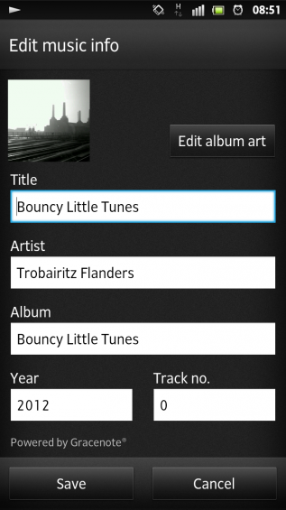 SXS screenshot music player id3tag editor