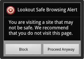 premium safe browsing alert
