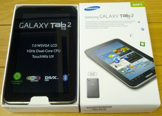 Samsung Galaxy Tab 2 7.0 in box