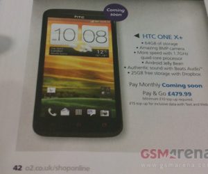 HTC One X+ in O2 brochure