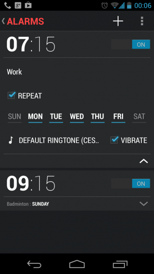 Alarm UI