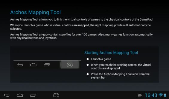 Archos Gamepad Mapping