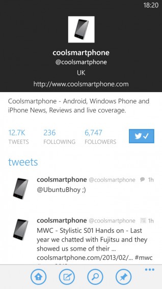 Twitter for WIndows Phone