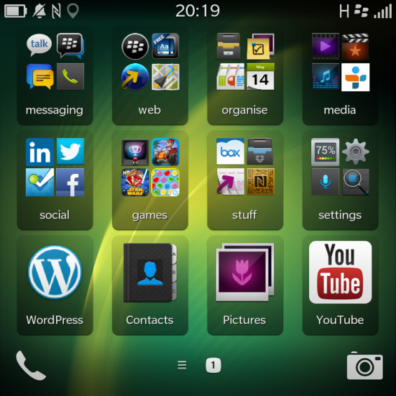 BlackBerry Q10 Folders