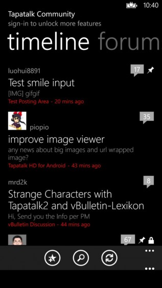 Tapatalk Screenshot