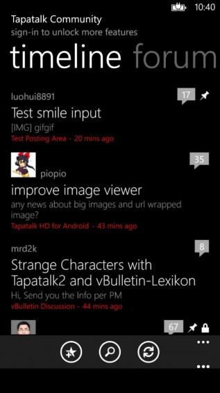 Tapatalk Screenshot