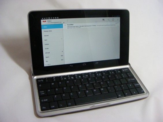 with tablet docked