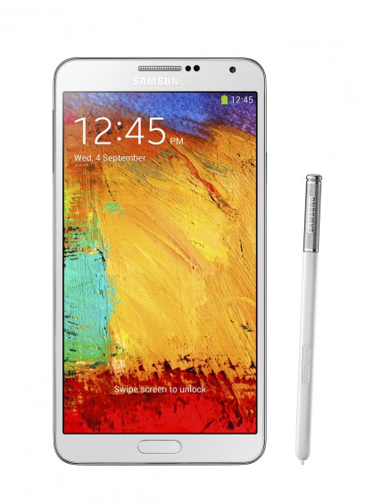 Galxy Note3 002 front with pen Classic White