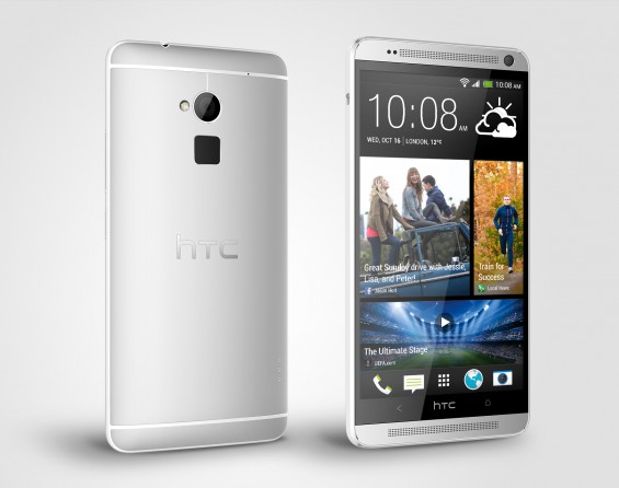 HTC One max Glacial Silver Perspective Left