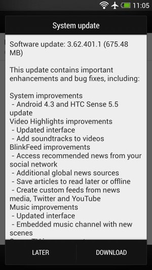 HTCOne 43 update