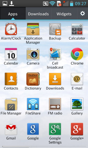 LG L7 App Drawer