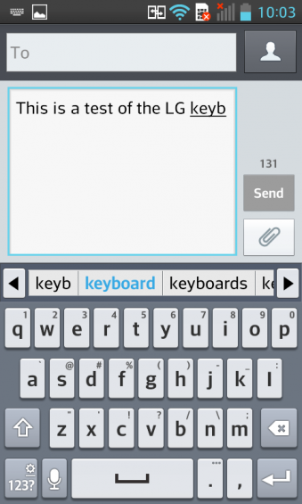 LG L7 Keyboard Predictions