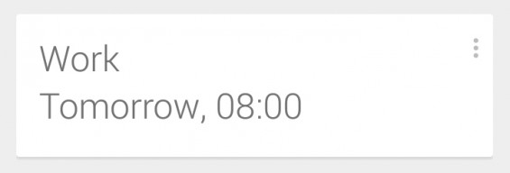 Google Now Calander