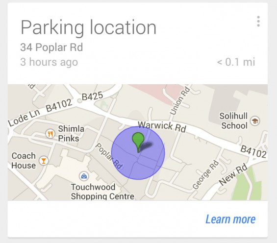 Google Now Parking