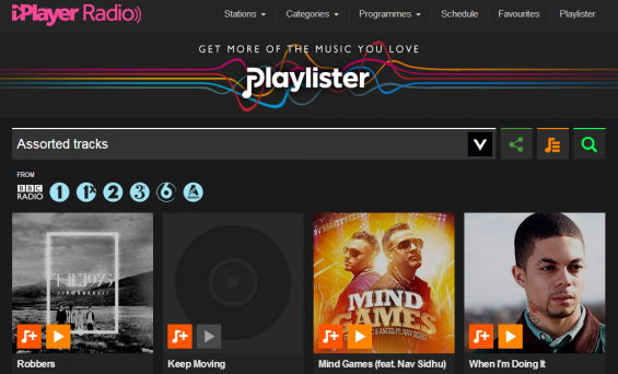 BBC playlister