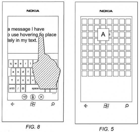 nokia touch screen hover patent
