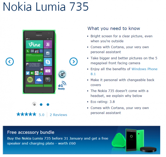 lumia 735 deal