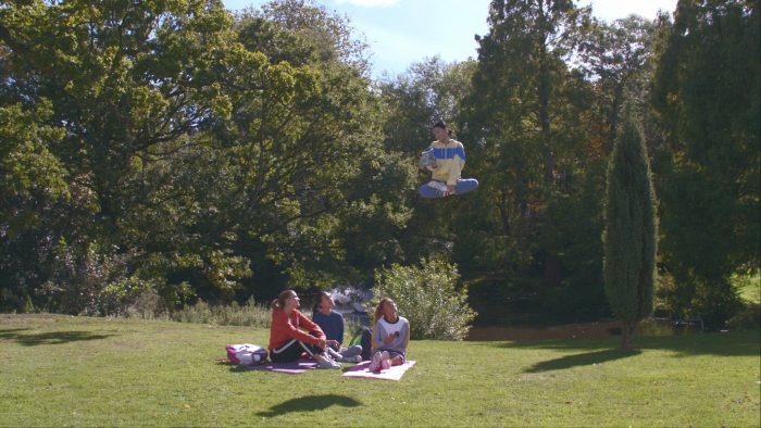 girl in park with mates