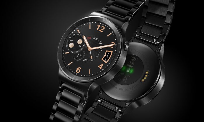 Huawei Watch HQ photos Face and back Black with steel strap JPG 20150804