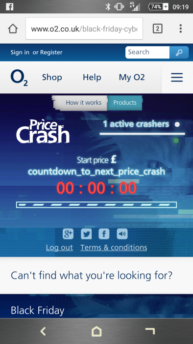 O2 Pricecrash