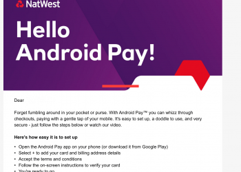 NatWest Android Pay email