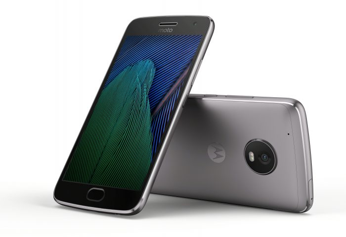 Moto G5 Plus Black Front 2FBack