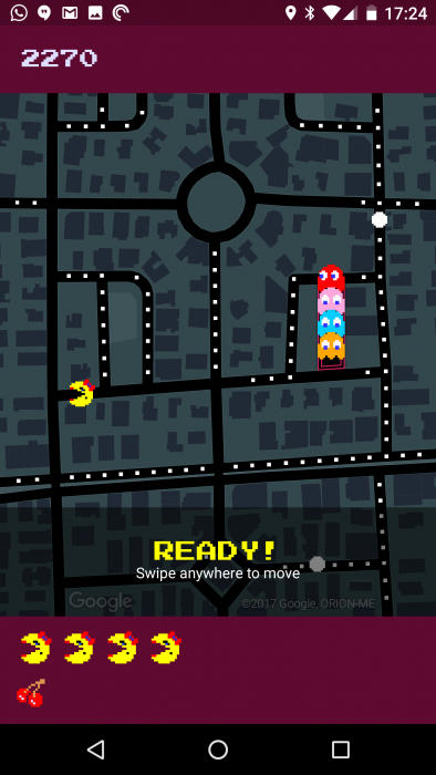 Pacman on Google Maps