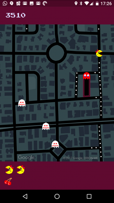 Pacman on Google Maps