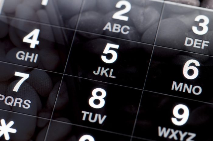 Black and White Dial Pad of a Mobile Phone