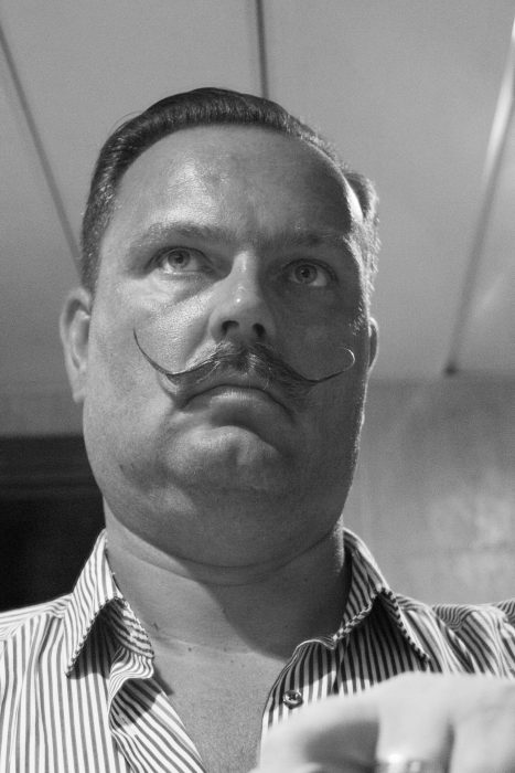 moustache self protrait in Black and White