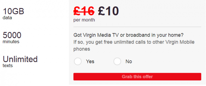Deal time   £10 for 10GB with Virgin Mobile