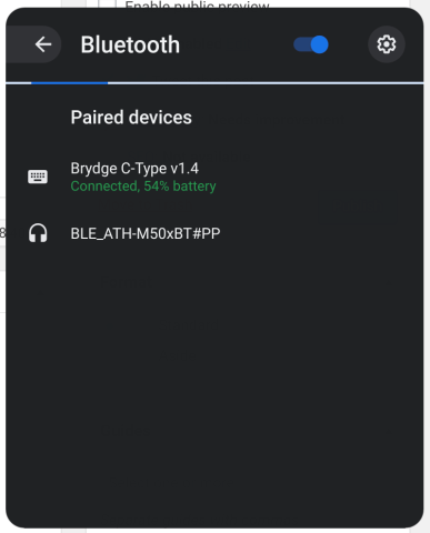 Chromebooks   Now showing Bluetooth device battery level