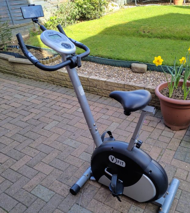 Home Active   Stay at home, but stay healthy. Adding a screen to an old exercise bike!