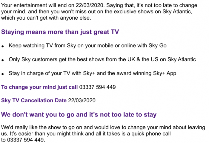 Ditching Sky, rejoining Sky and ditching Sky again