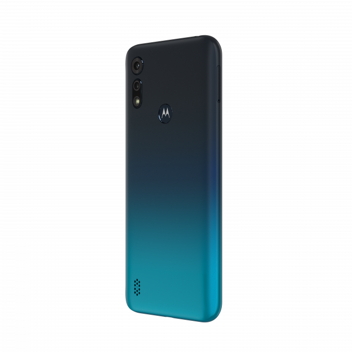 moto E6 S ROW Peacock Blue DYN BACKSIDE LEFT