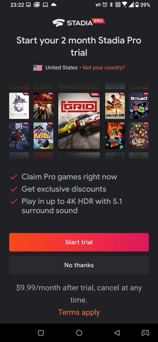 Stadia Pro   Now free for two months