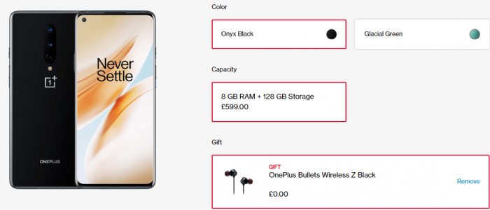 Free OnePlus Wireless Z Bullets when you get a OnePlus 8