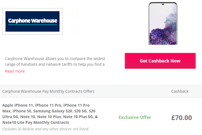 Serious cashback on the latest iPhone and Samsung phones