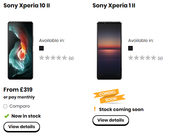 Sony Xperia 10 II and Sony Xperia 1 II coming to giffgaff too
