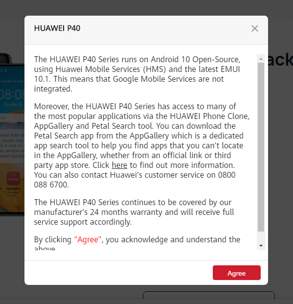 Huawei adds warnings about the lack of Google Play