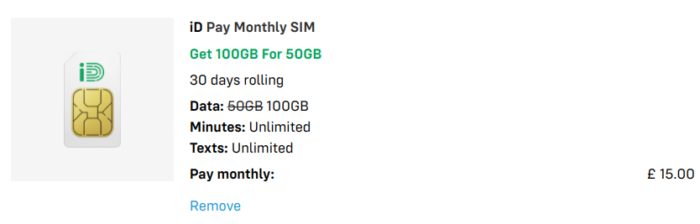 Fancy a contract free £15 plan with 100GB of monthly data?