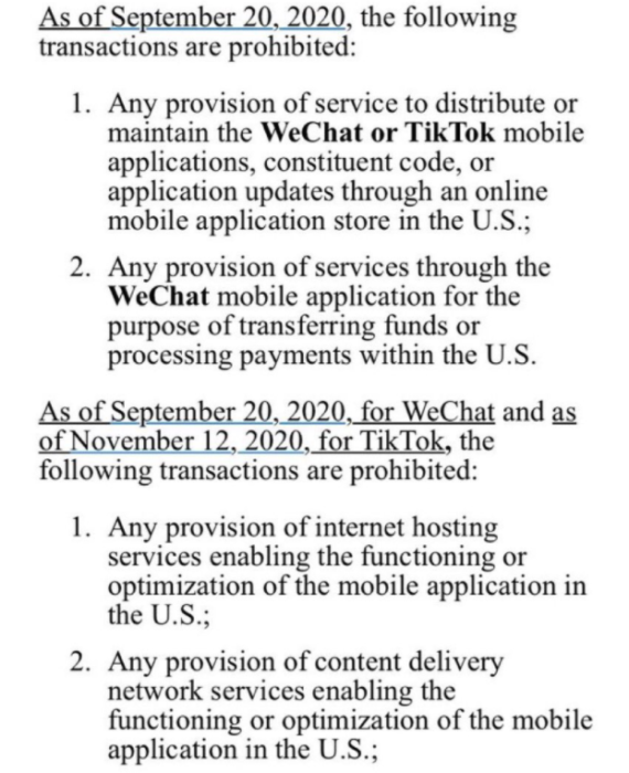US to ban TikTok and WeChat