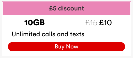 Virgin Media SIM only deal. A massive 36GB monthly for just £13!