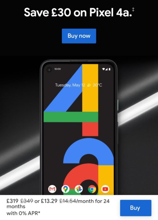 Google Pixel 4a   £13.29 p/m