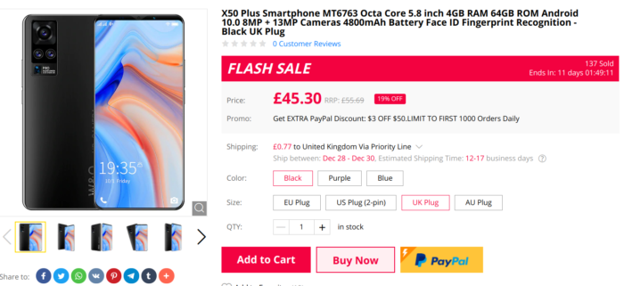 A smartphone for around £45? Whats the X50 Plus?