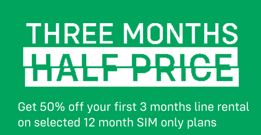 iD Mobile   3 Months half price deal