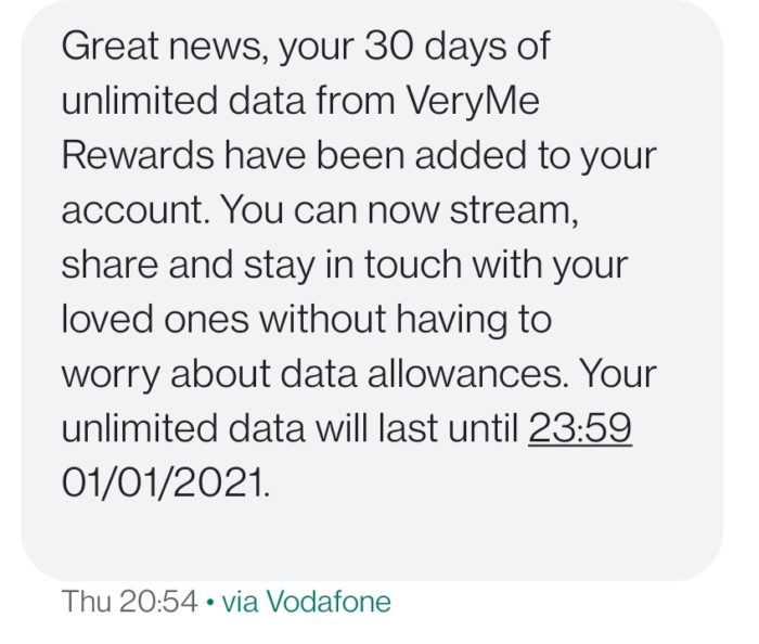 That Vodafone unlimited Christmas data is full speed too