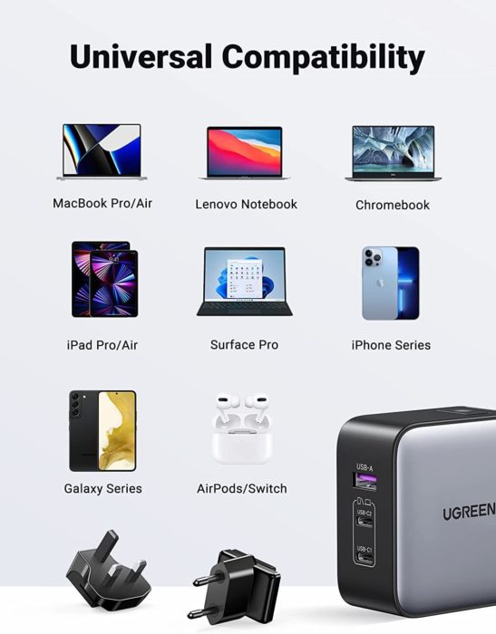 Ugreen Meluncurkan Pengisi Daya Dinding Nexode GaN USB C 3 Port 65W dengan Colokan AS, Inggris, dan UE